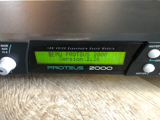 E-MU Systems Proteus 2000 w/ 3 ROMS, Rack Ears, + New Encoder