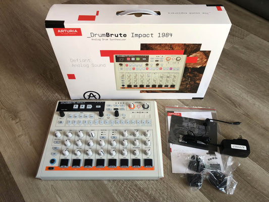 Arturia Drumbrute Impact 1984 Edition (White) Analog Drum Synthesizer, Mint w/ OG Box + PSU
