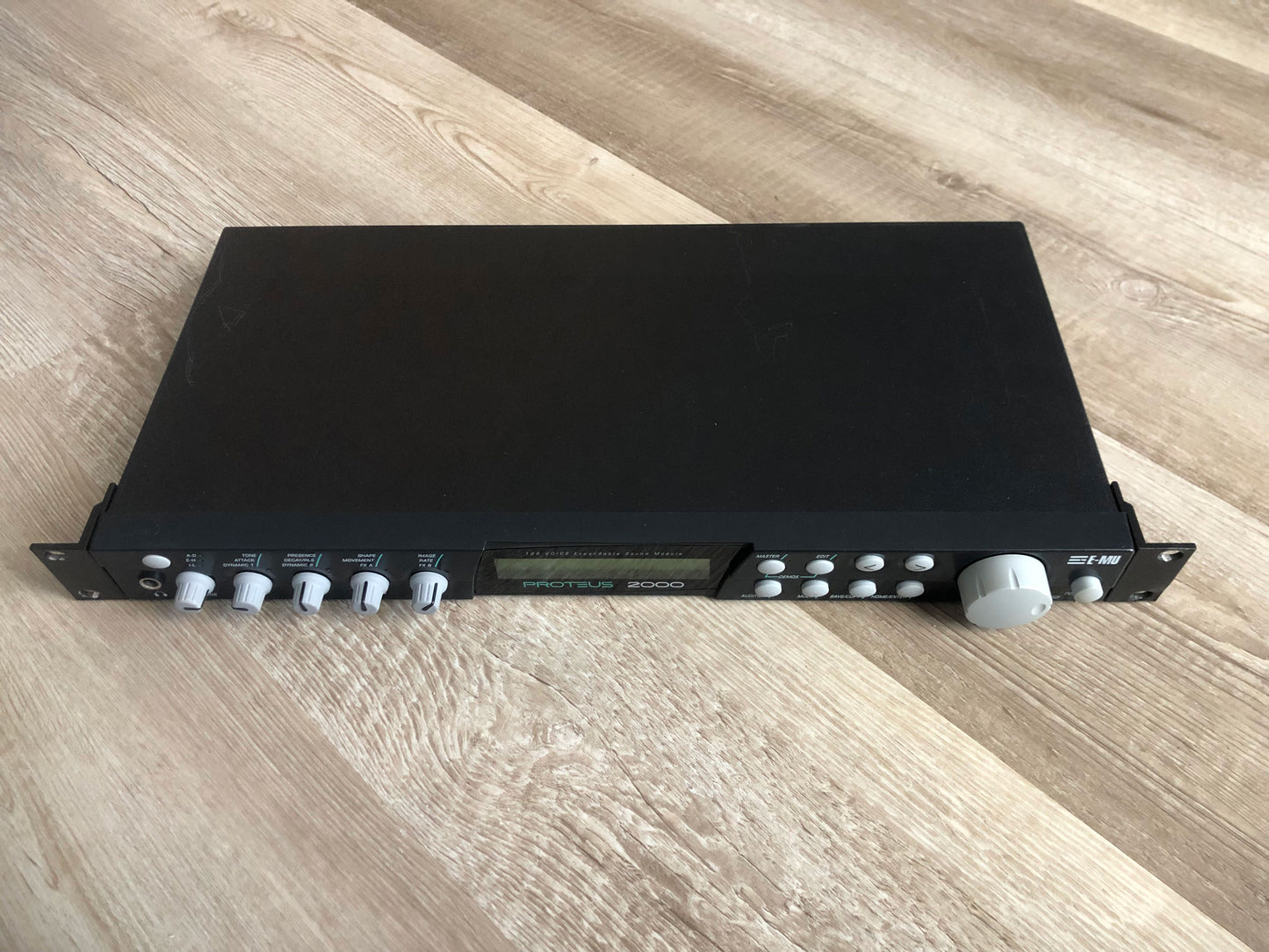 E-MU Systems Proteus 2000 w/ 3 ROMS, Rack Ears, + New Encoder
