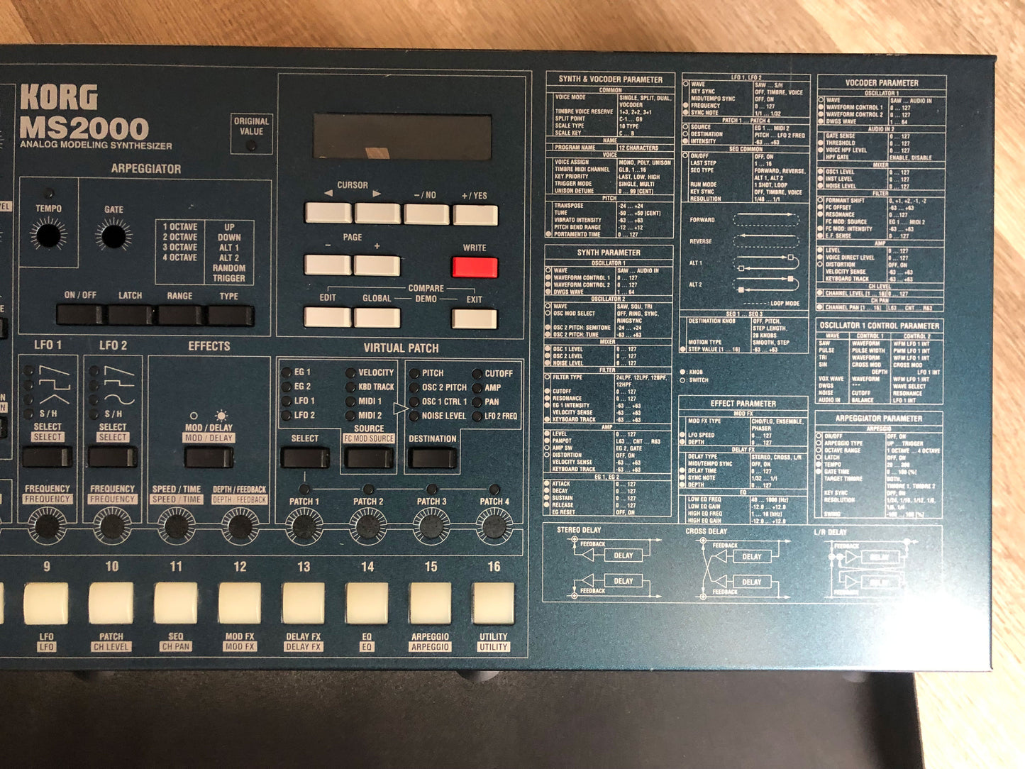 Korg MS2000 Top & Bottom Frame + Pitch/Mod Wheel Housing & All Buttons