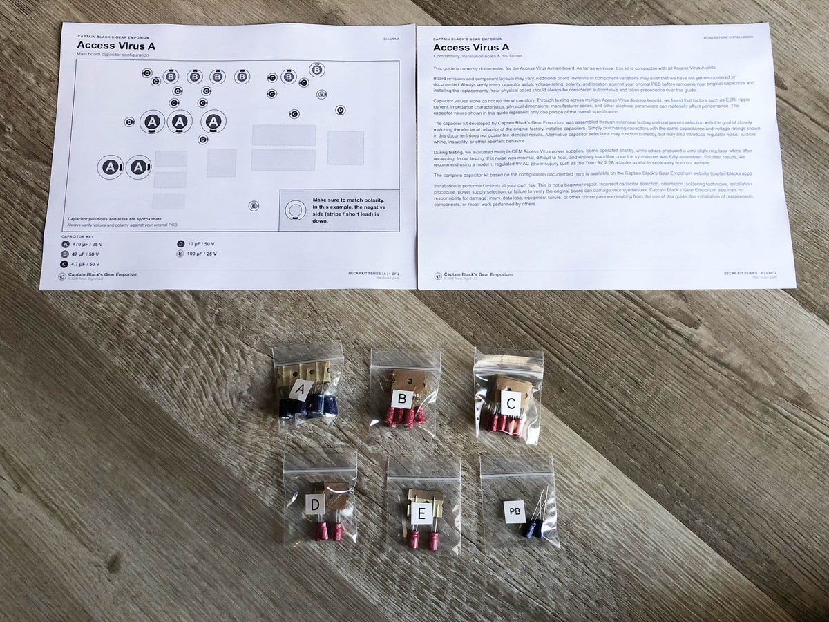 Access Virus A Recap Kit (Main Board & Panel Board)