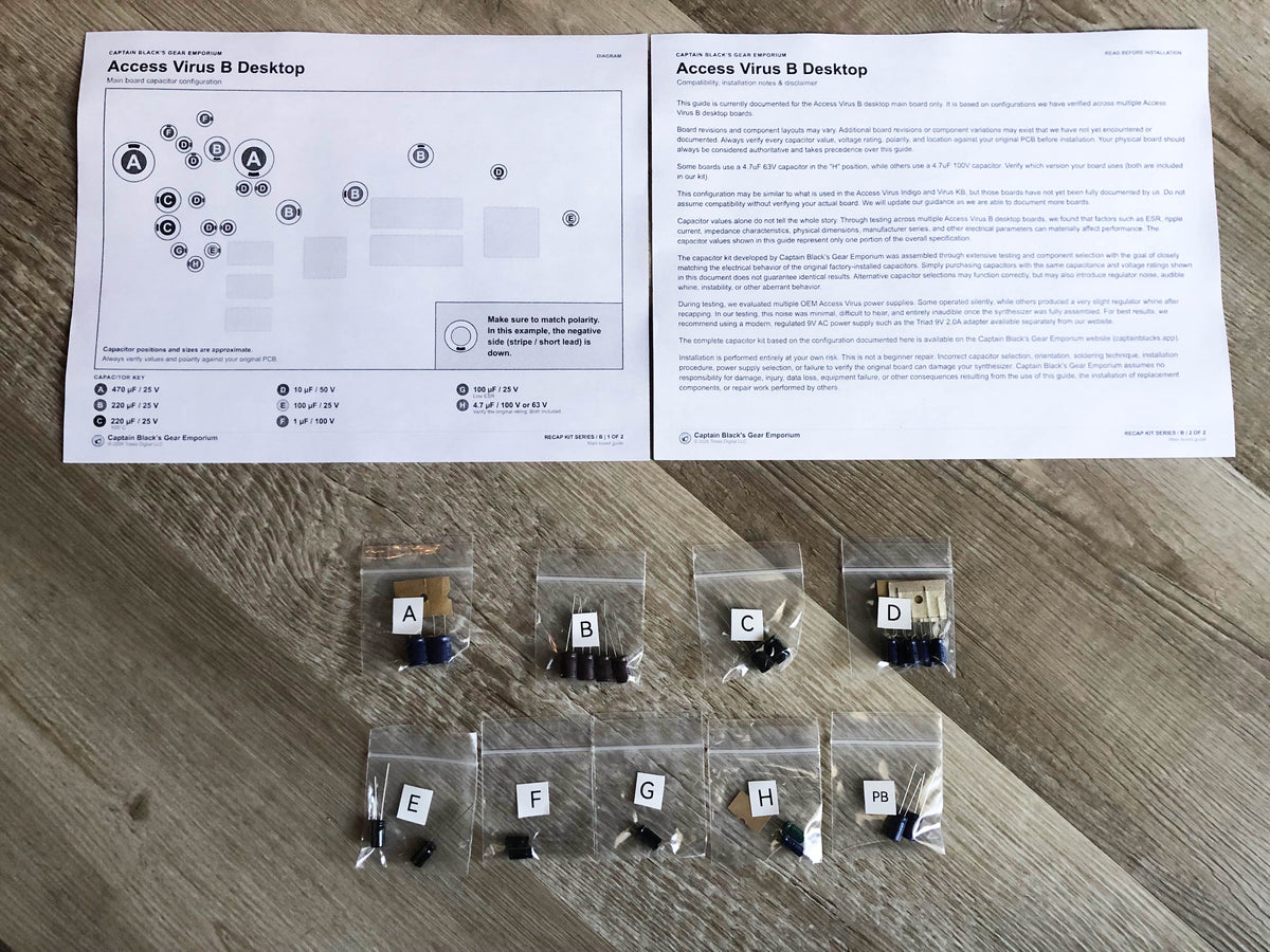 Access Virus B Recap Kit (Main Board & Panel Board)