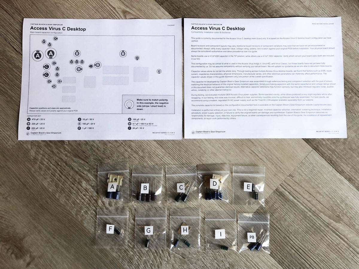 Access Virus C Recap Kit (Main Board & Panel Board)