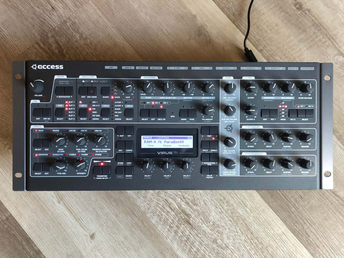 Access Virus TI2 Digital Synthesizer w/ Rack Mount Kit, New Battery + New PSU