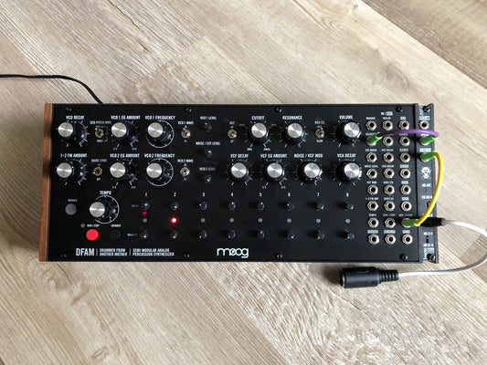 Moog DFAM Analog Percussion Synthesizer w/ Sonoclast MAFD MIDI Controller + Patch Cables