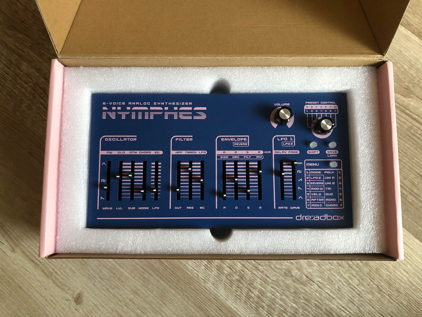 Dreadbox Nymphes 6-Voice Analog Synthesizer Near-Mint w/ Box, MIDI Adapter + USB Cable