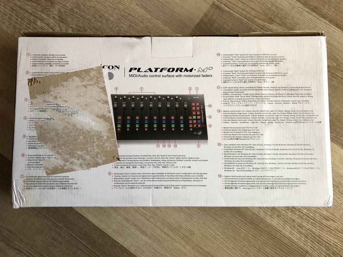 Icon Platform M+ USB MIDI DAW Controller w/ Motorized Faders & Transport Controls