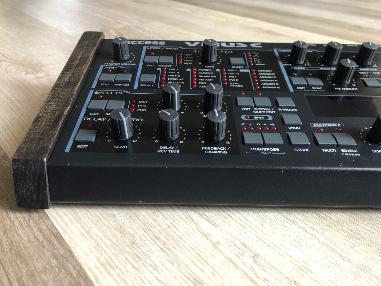 Access Virus C Desktop, New Power Filter Cap + Battery, Low-Hours All-ALPS Panel Board, Custom Wood Sides + LUX PMVA LED