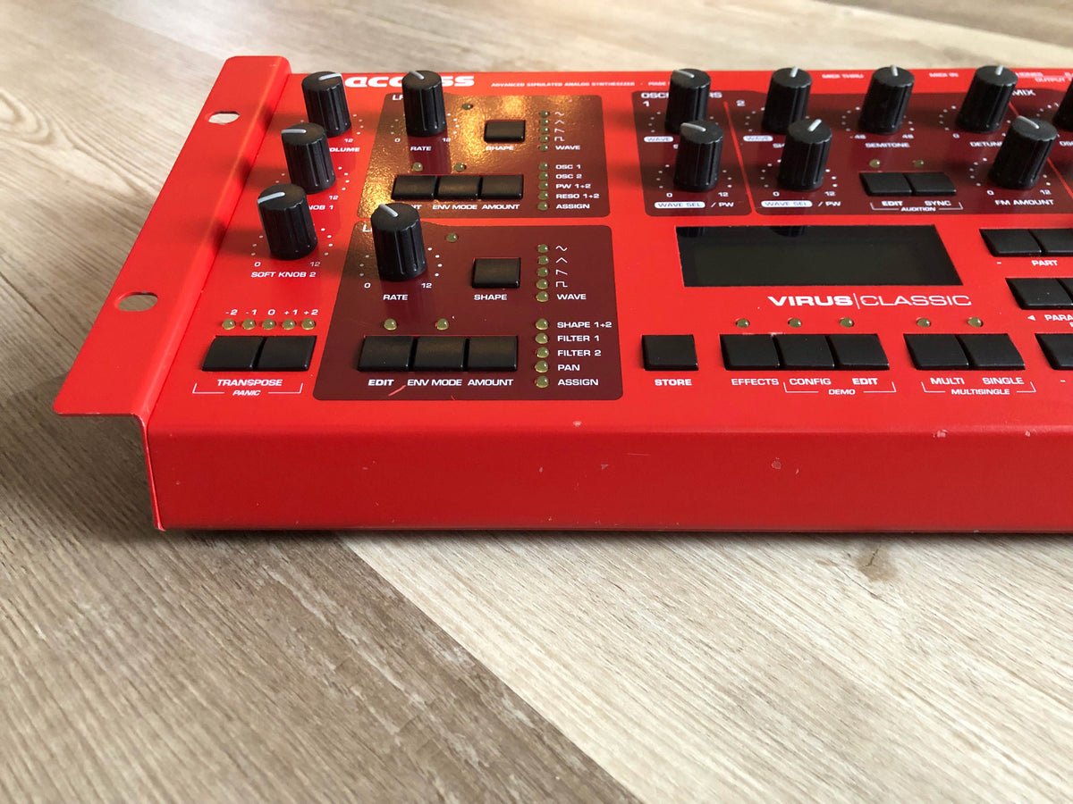 Access Virus Classic Desktop, Fully Recapped w/ All New Tacts, New Power Switch, Battery, Triad PSU + Original Red Rack Ears