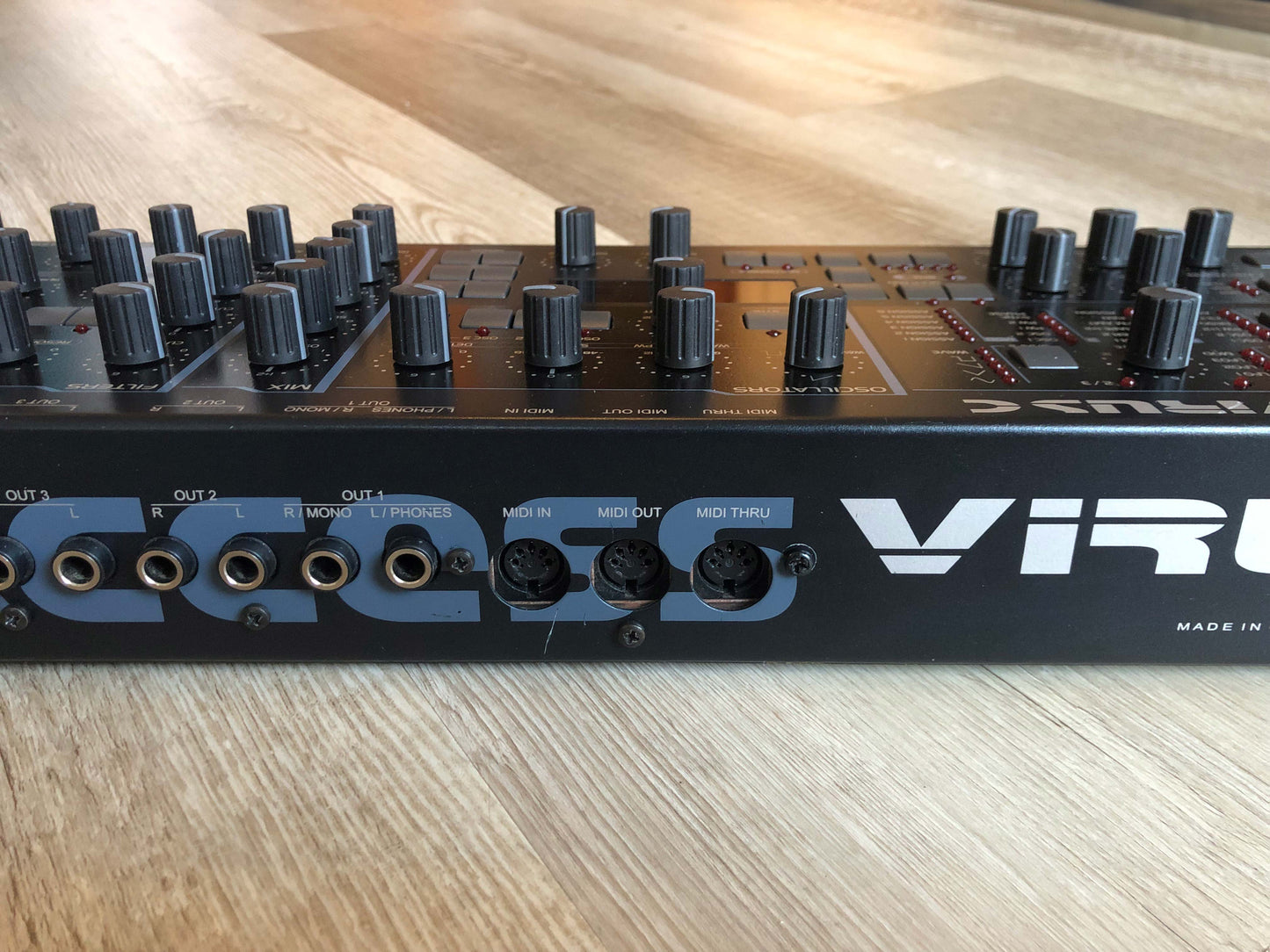 Access Virus C Desktop, New Power Filter Cap + Battery, All-ALPS Panel Board w/ Pot Plate, Custom Wood Sides + LUX PMVA LED