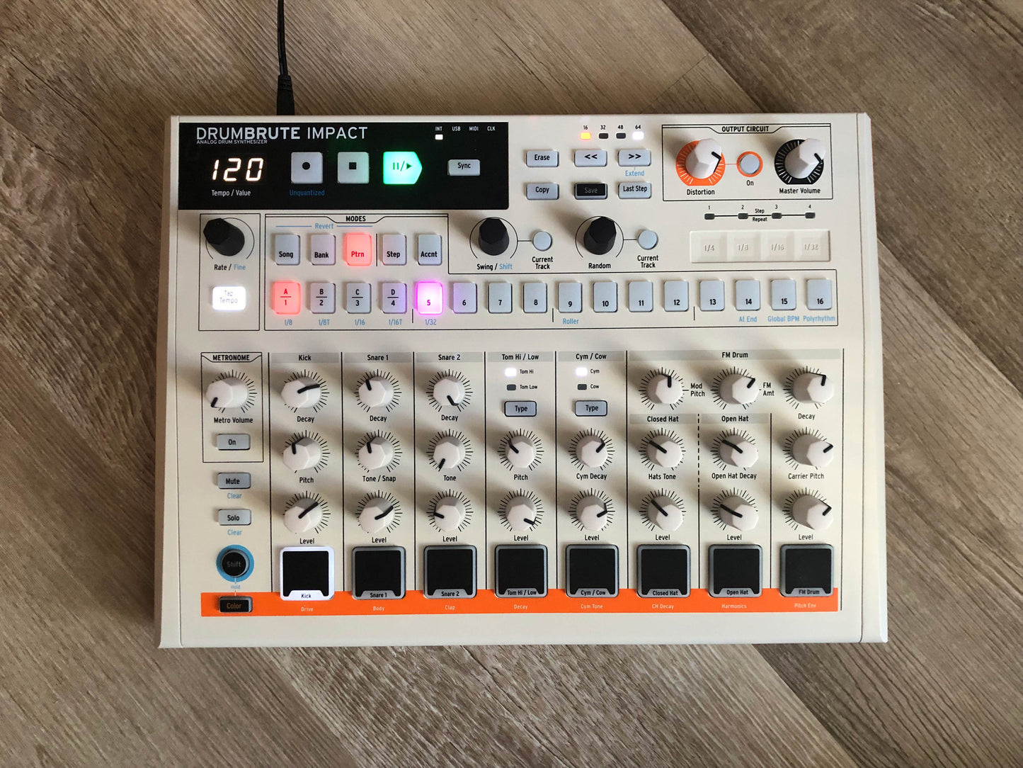 Arturia Drumbrute Impact 1984 Edition (White) Analog Drum Synthesizer, Mint w/ OG Box + PSU