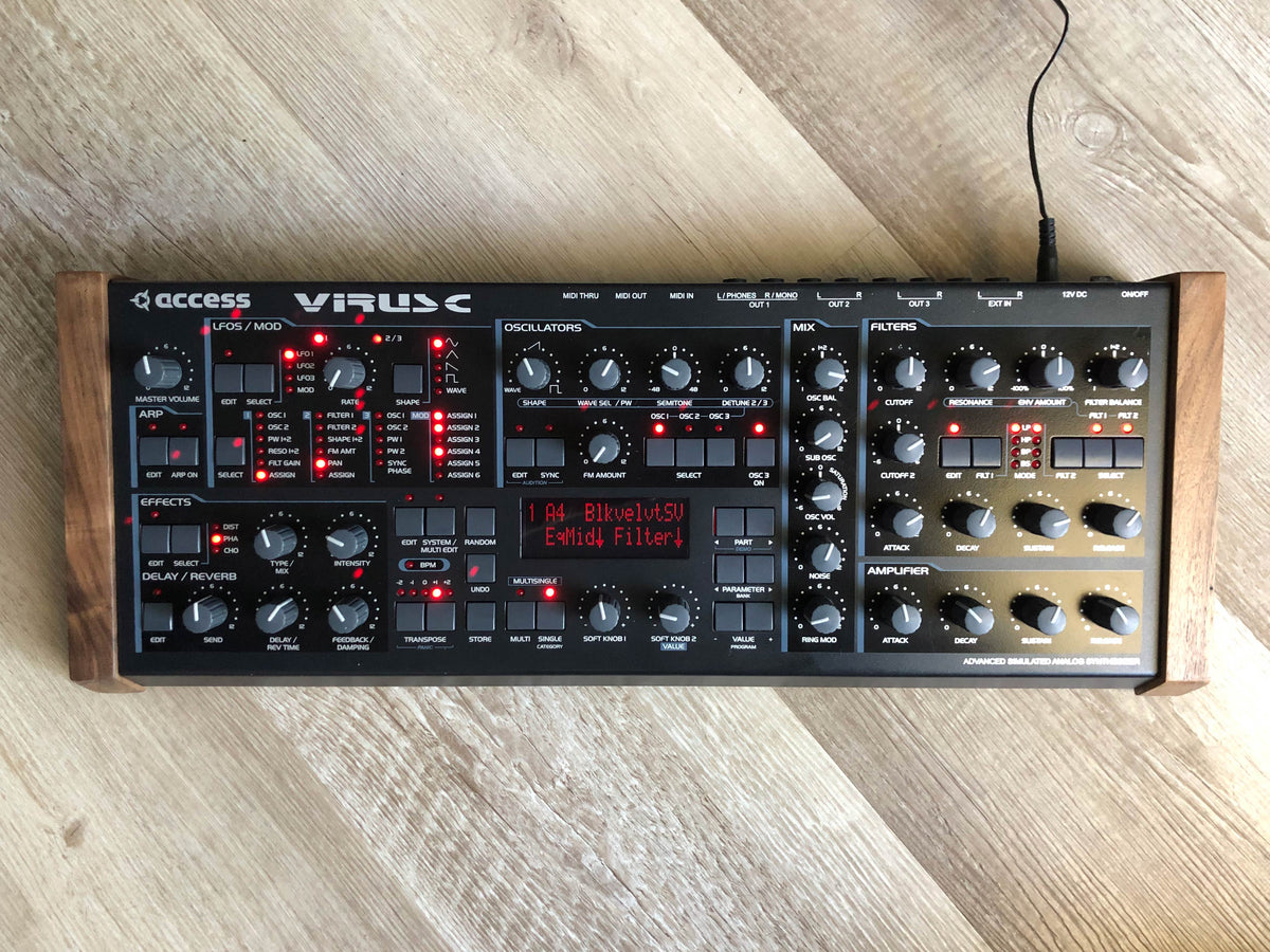 Access Virus C Desktop w/ All New Tacts, Power Caps, Battery + Custom LUX PMVA Display & Walnut Wood Sides