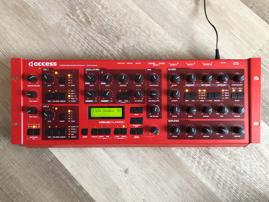 Access Virus Classic Desktop, Fully Recapped w/ All New Tacts, New Power Switch, Battery, Triad PSU + Original Red Rack Ears