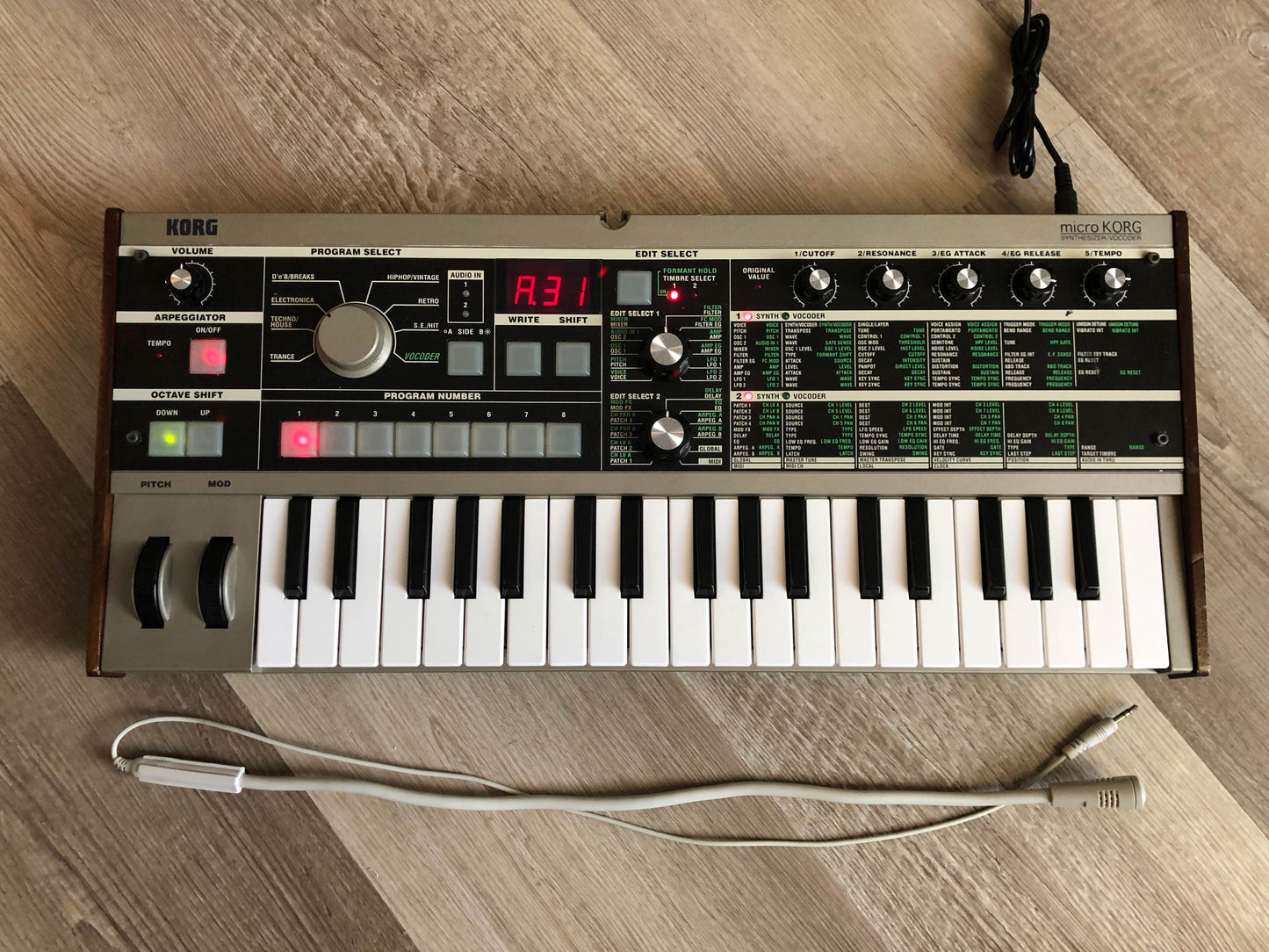 MicroKorg w/ All New Pots & Tacts, OG MIc + Aftermarket PSU