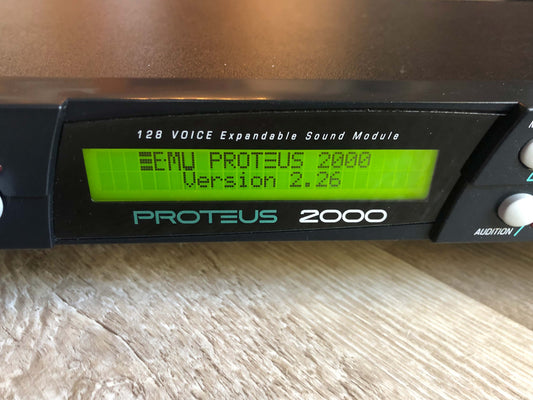 E-MU Systems Proteus 2000 Synthesizer Sound Module w/ New Encoder + Rack Ears & Manual