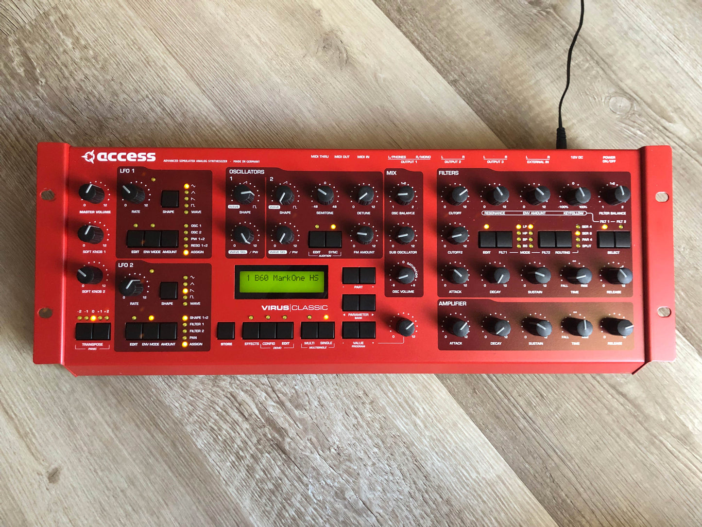 Access Virus Classic Rack (B), New Display, Power Filter Cap, Battery + PSU, OS 4.9