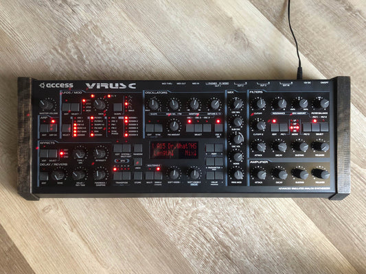 Access Virus C Desktop, New Power Filter Cap + Battery, All-ALPS Panel Board w/ Pot Plate, Custom Wood Sides + LUX PMVA LED