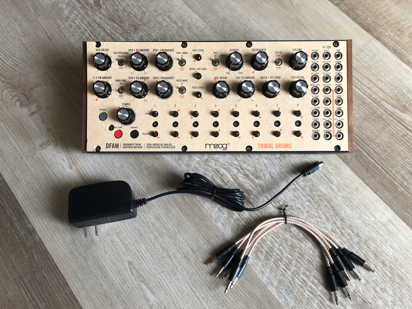 Moog DFAM Drummer From Another Mother w/ PSU, Patch Cables + Recipe Cards