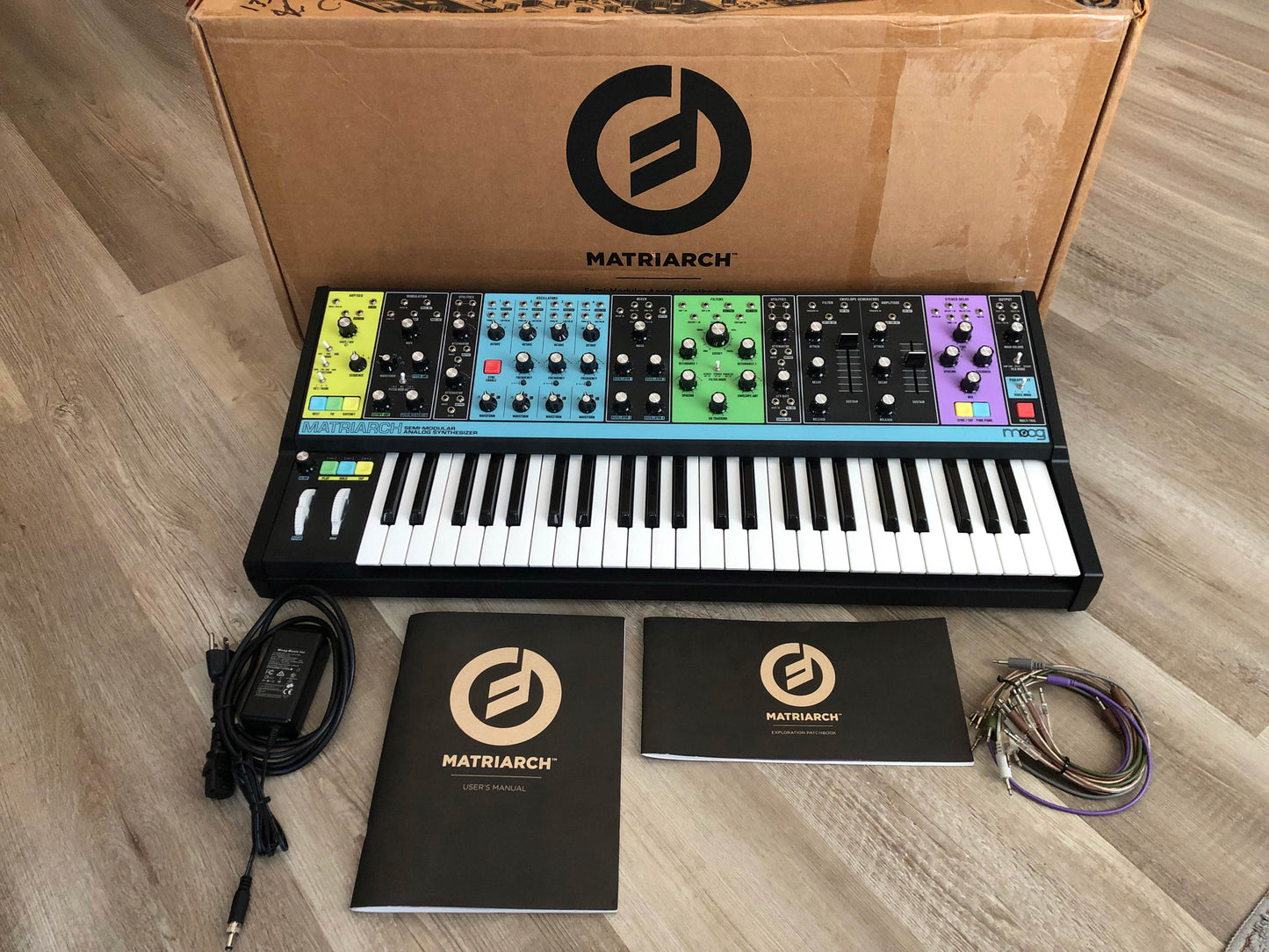 Moog Matriarch Semi-Modular Analog Synthesizer w/ OG Box & PSU, 15 Patch Cables + Manual & Recipe Book