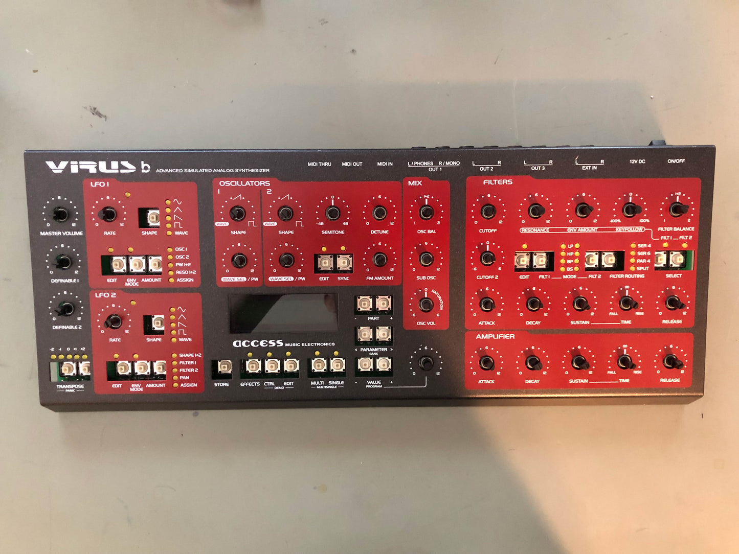 Access Virus B Desktop, Fully Recapped, All New Tacts, New Display, Power Switch, Battery + PSU