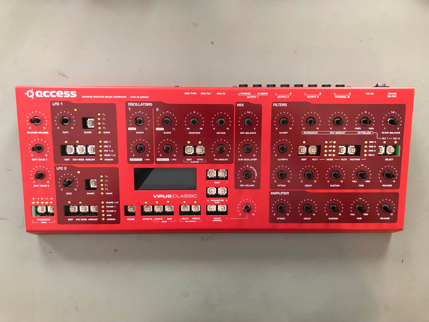 Access Virus Classic Desktop, Near-Mint w/ All New Tacts, Partial Recap, New Display + PSU