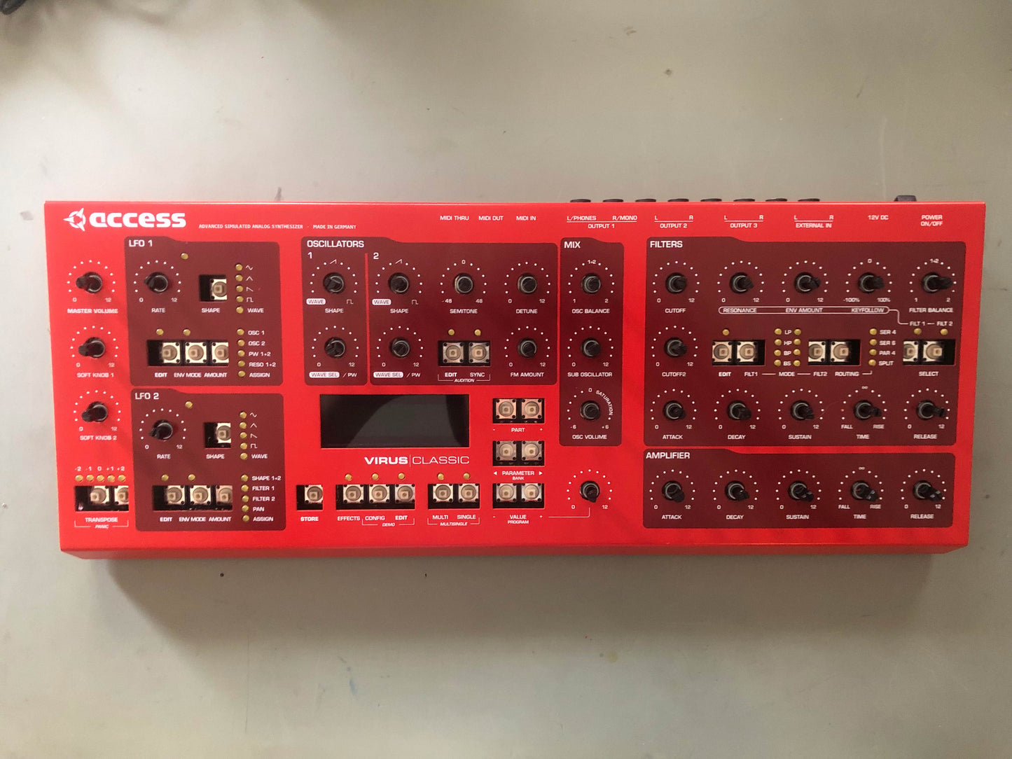 Access Virus Classic Desktop w/ All New Tacts, Near-Mint w/ All New Tacts, Partial Recap, New Display + PSU