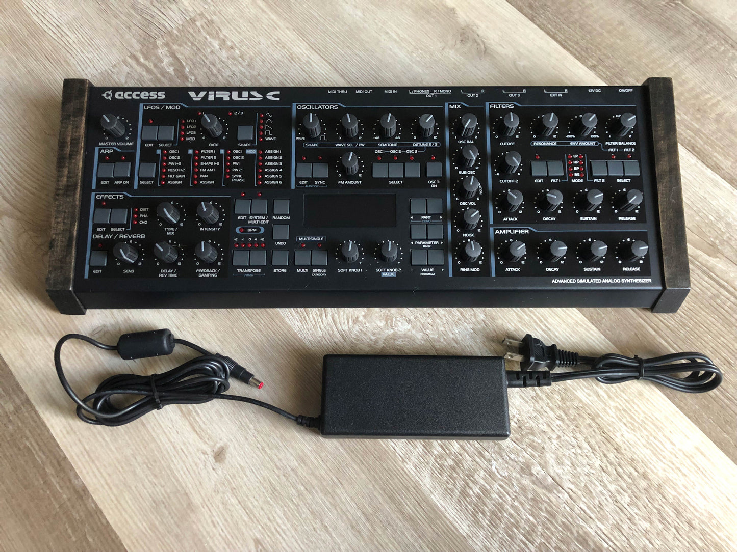 Access Virus C Desktop, New Power Filter Cap + Battery, Low-Hours All-ALPS Panel Board, Custom Wood Sides + LUX PMVA LED