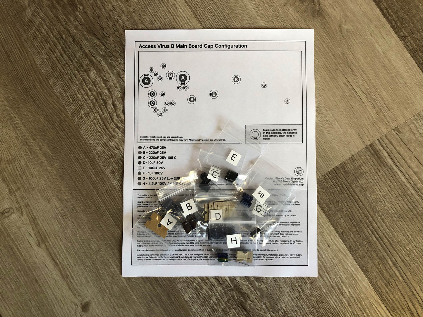 Access Virus B Recap Kit (Main Board & Panel Board)