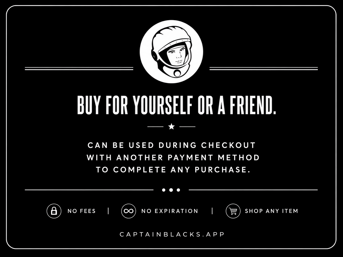 Captain Black's Gear Emporium Gift Card $100-$500