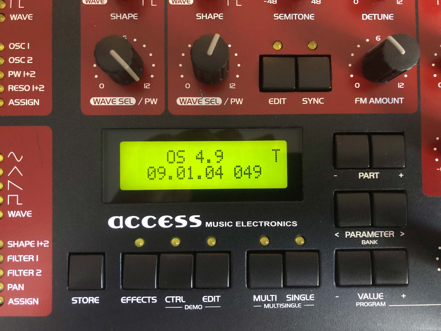 Access Virus B Desktop, All New Tacts, Power Filter Cap, Battery, Custom Wood Sides + PSU, OS 4.9