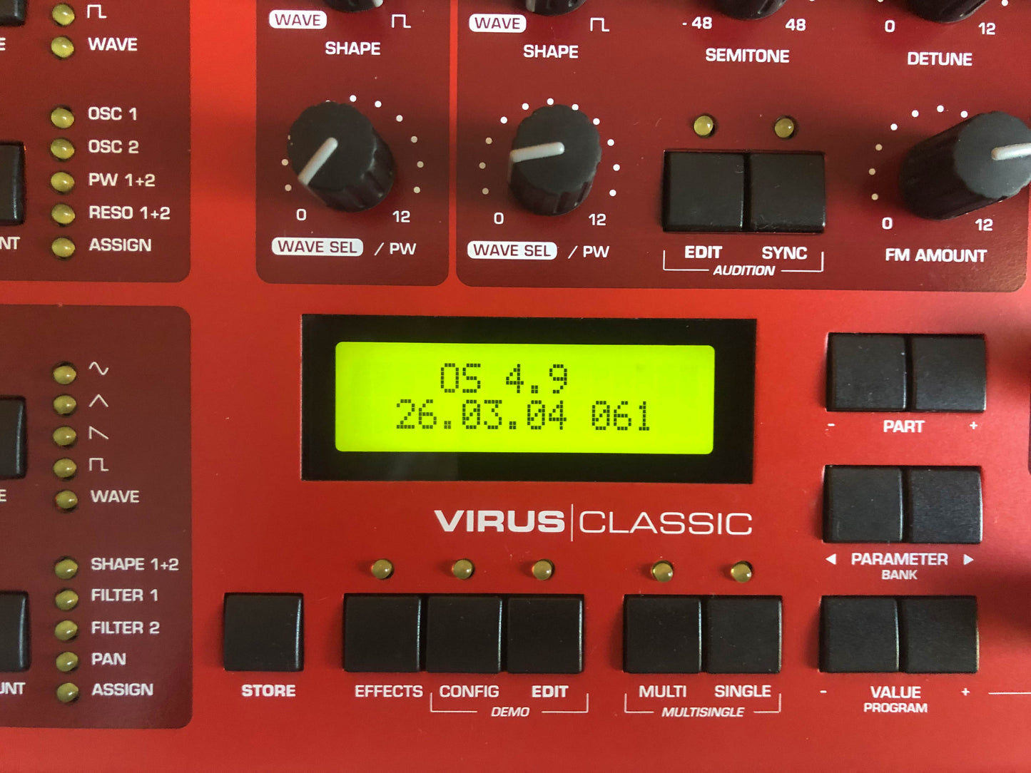 Access Virus Classic Desktop (B) w/ All New Tacts, Power Filter Cap, Battery + PSU, OS 4.9