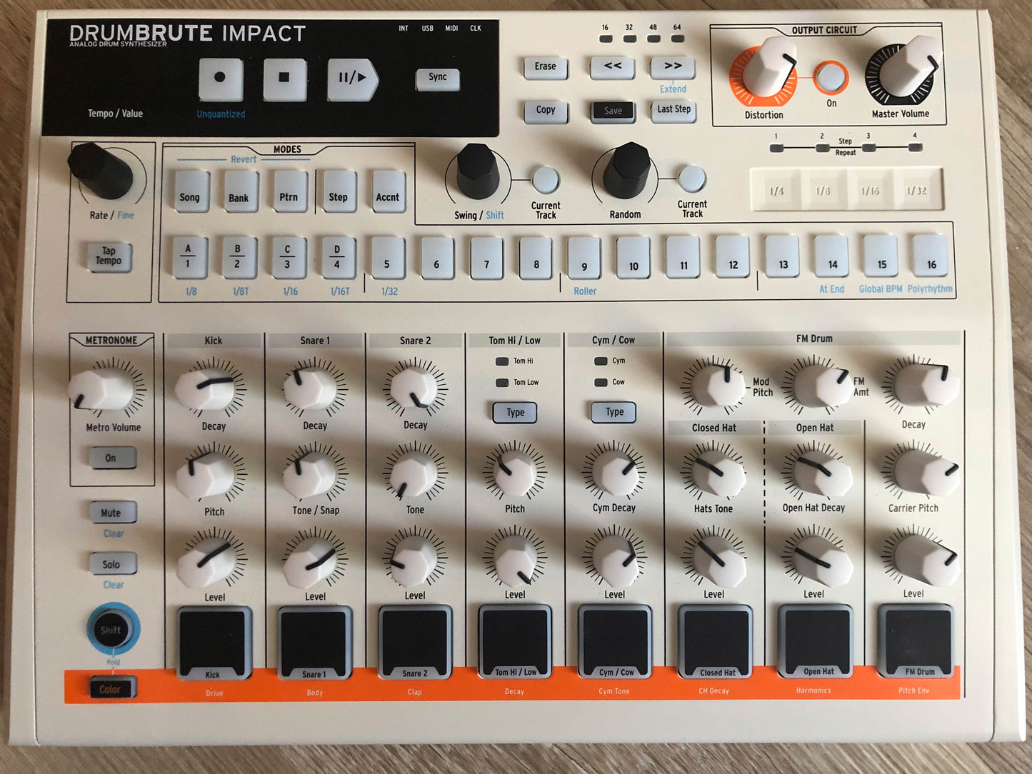 Arturia Drumbrute Impact 1984 Edition (White) Analog Drum Synthesizer, Mint w/ OG Box + PSU