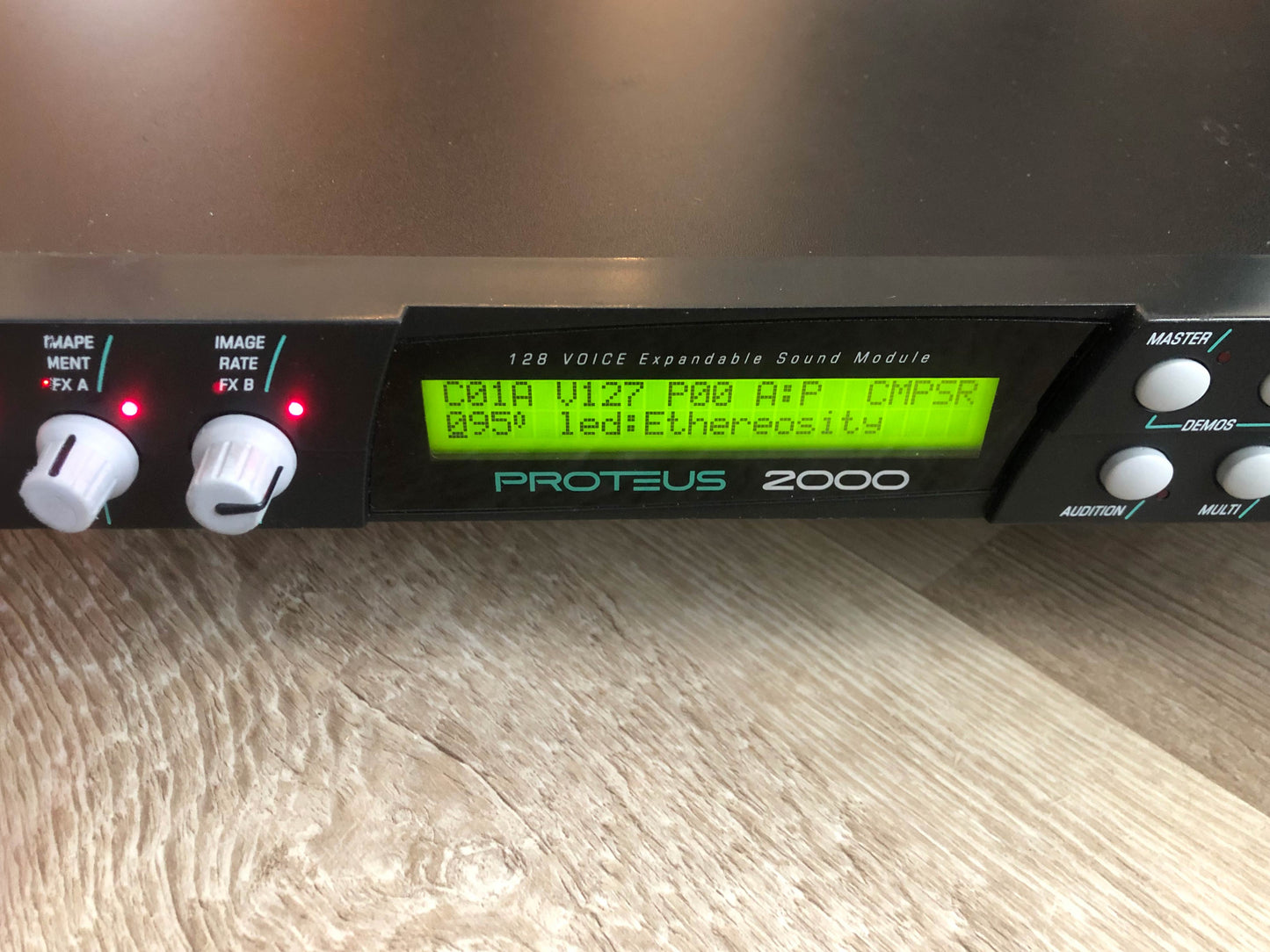 E-MU Systems Proteus 2000 Synthesizer Sound Module w/ New PSU & Encoder + Rack Ears