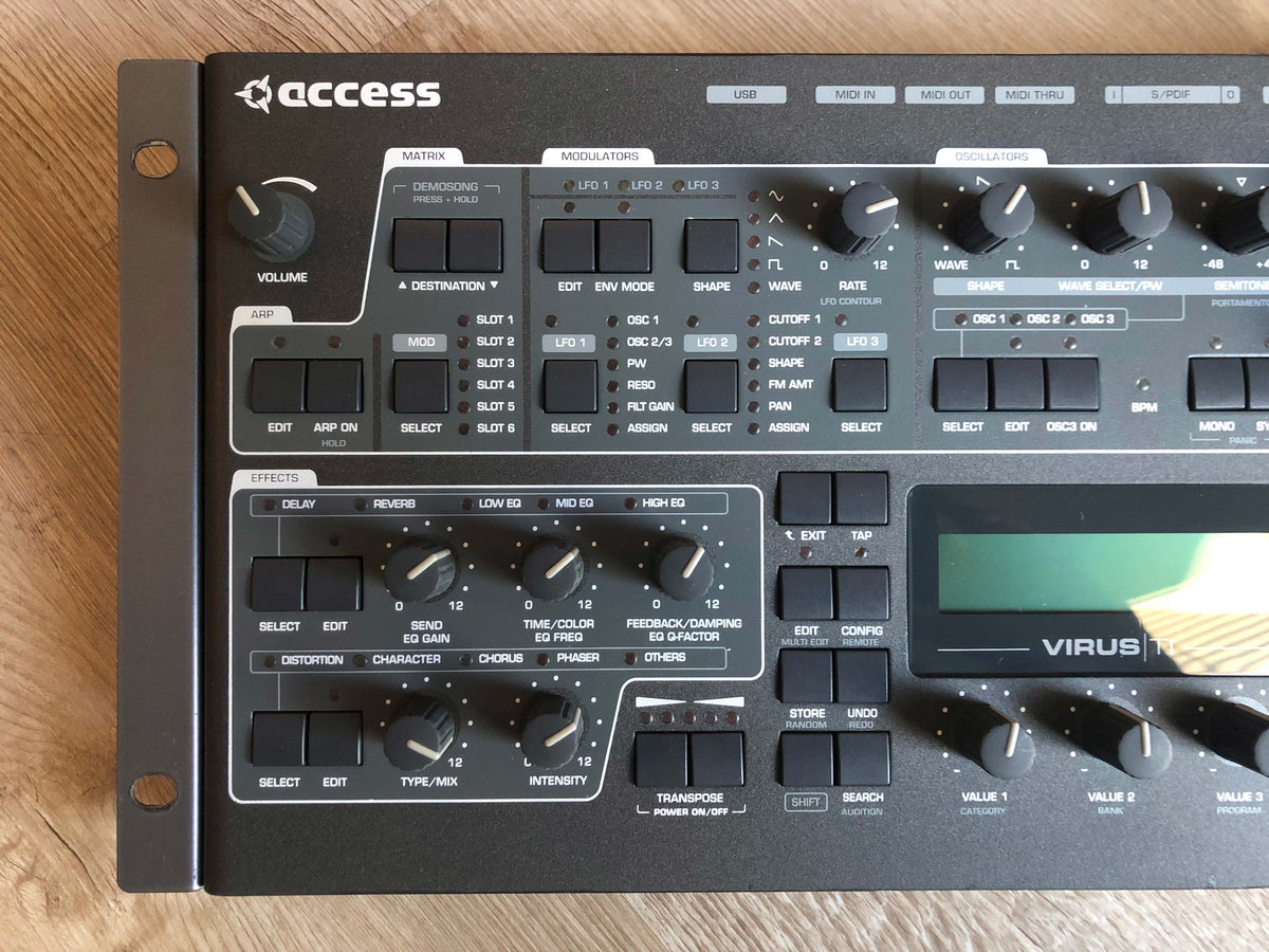 Access Virus TI2 Digital Synthesizer w/ Rack Mount Kit, New Battery + New PSU