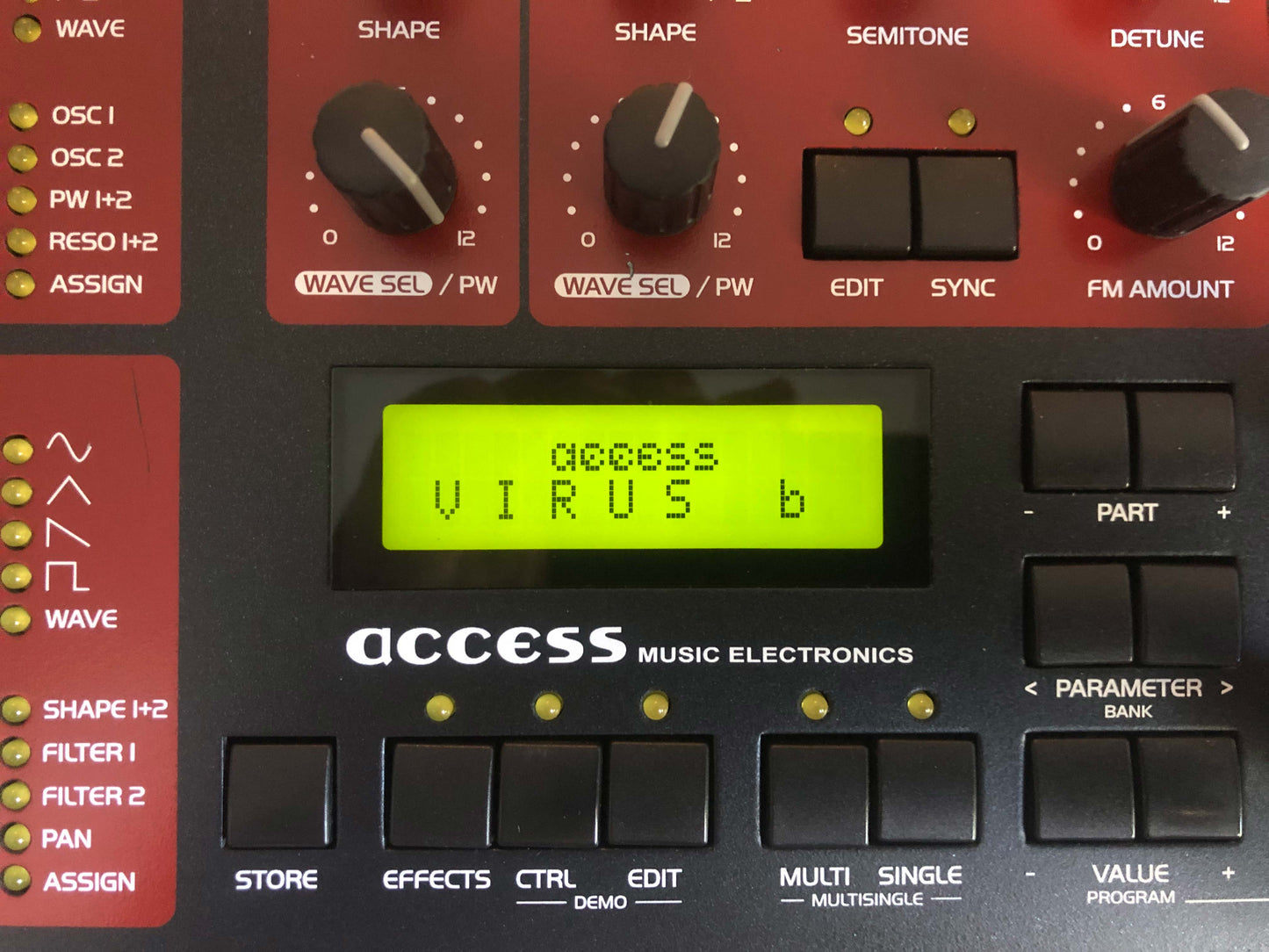 Access Virus B Desktop, All New Tacts, Power Filter Cap, Battery, Custom Wood Sides + PSU, OS 4.9