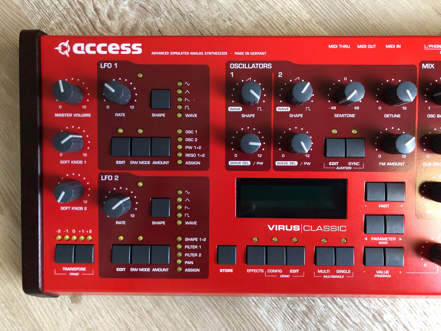 Access Virus Classic Desktop w/ All New Tacts, Near-Mint w/ All New Tacts, Partial Recap, New Display + PSU