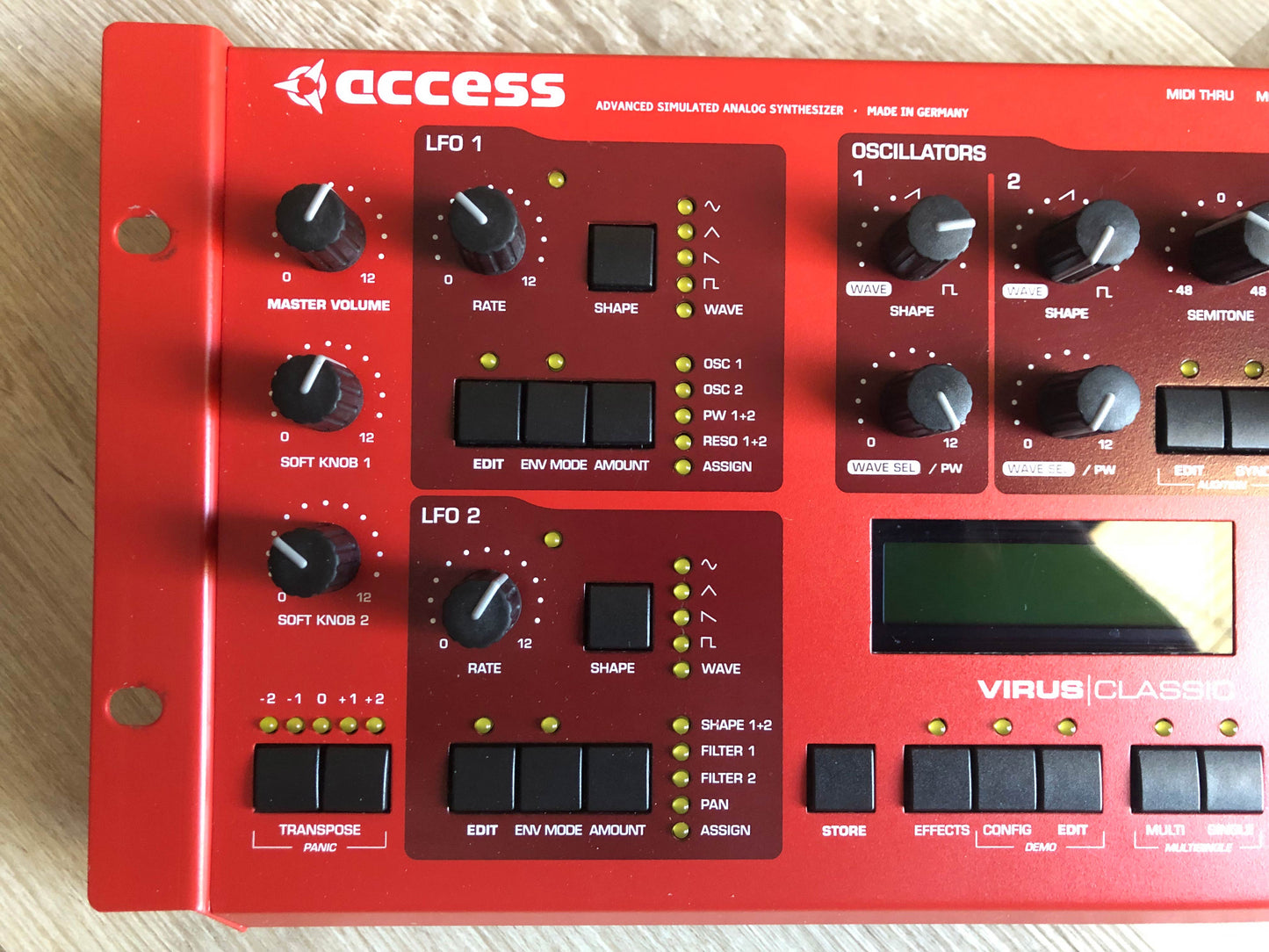 Access Virus Classic Rack (B), New Display, Power Filter Cap, Battery + PSU, OS 4.9