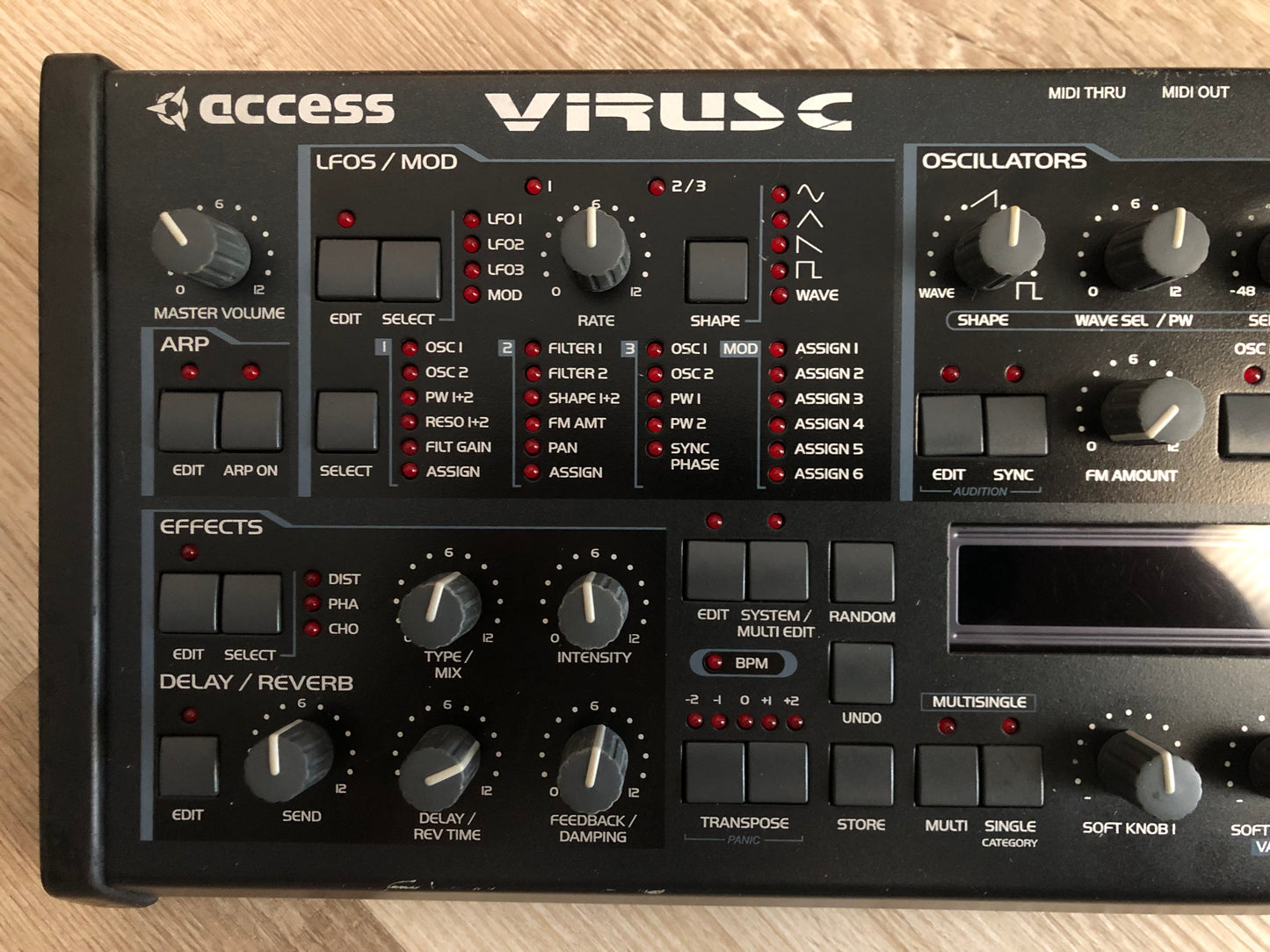 Access Virus C Desktop, Fully Recapped, All New Tacts, New Power Switch, Battery + PSU