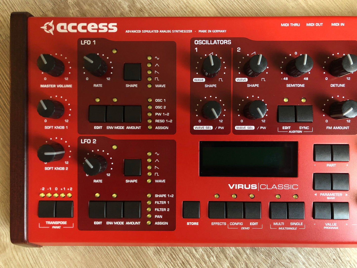 Access Virus Classic Desktop, Near-Mint w/ All New Tacts, Partial Recap, New Display + PSU