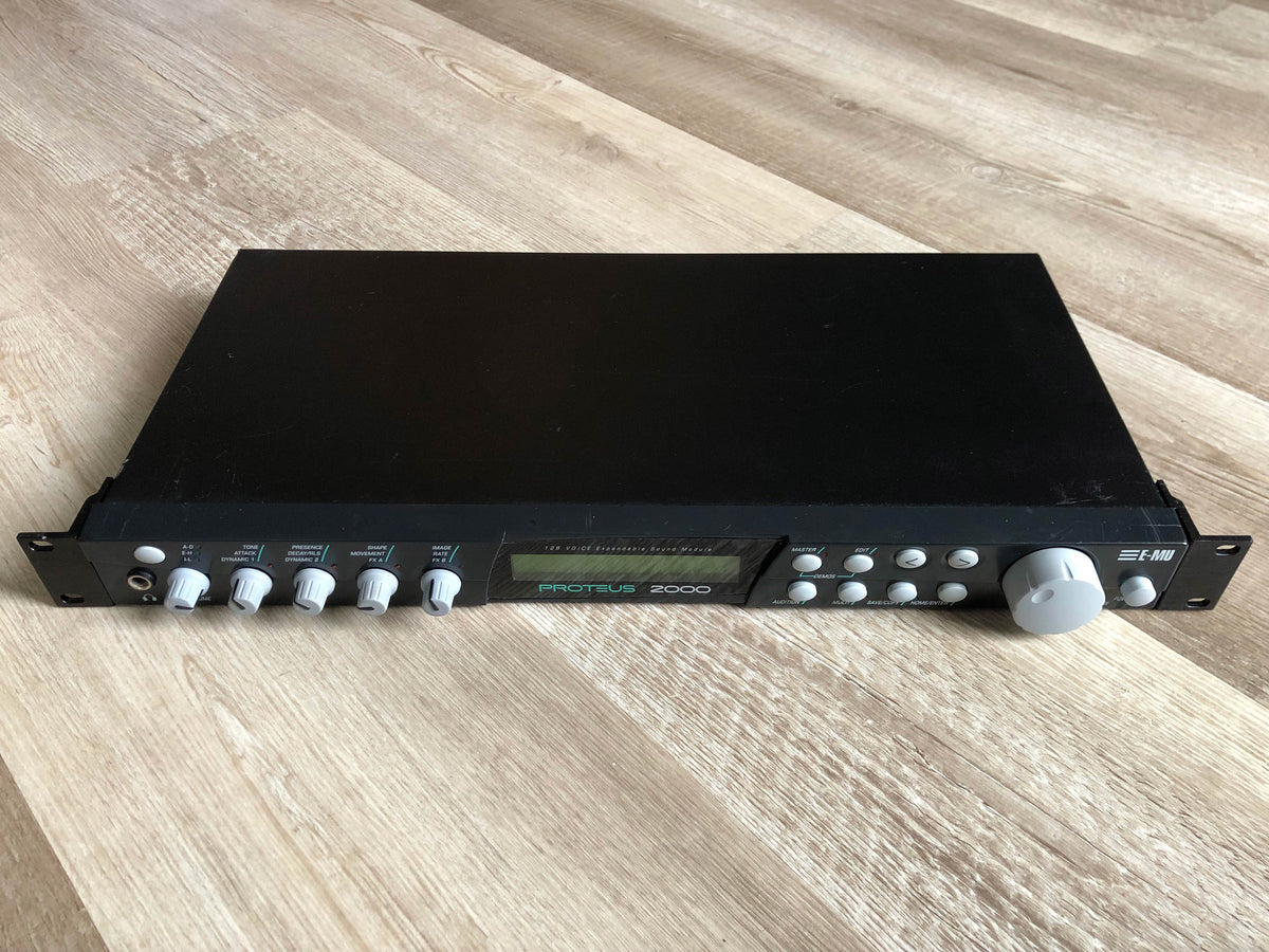 E-MU Systems Proteus 2000 Synthesizer Sound Module w/ New Encoder, New Modern PSU + Rack Ears