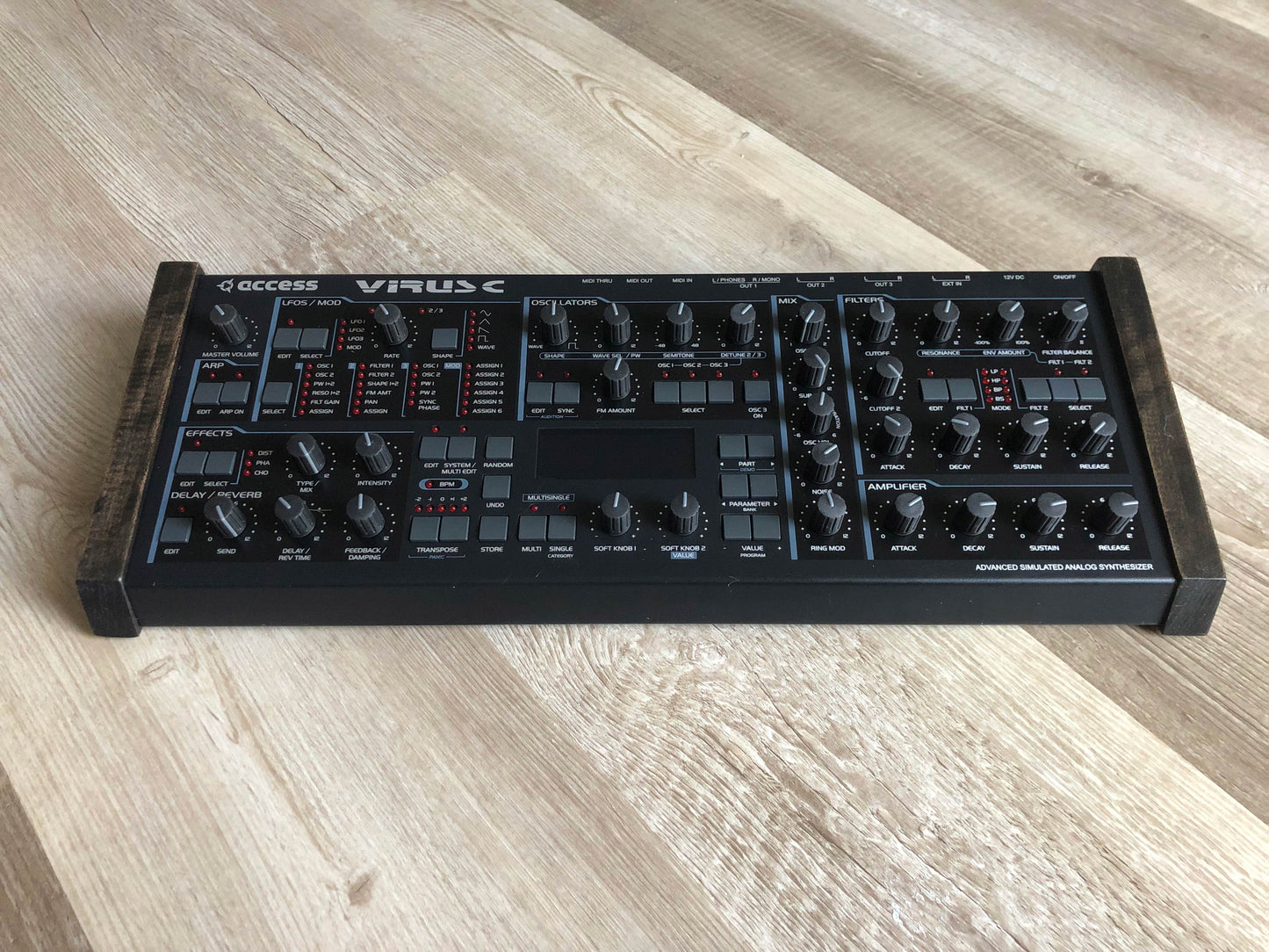 Access Virus C Desktop, New Power Filter Cap + Battery, Low-Hours All-ALPS Panel Board, Custom Wood Sides + LUX PMVA LED