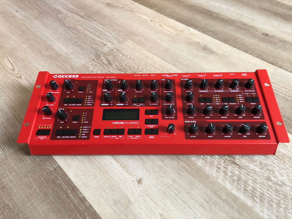 Access Virus Classic Desktop, Fully Recapped w/ All New Tacts, New Power Switch, Battery, Triad PSU + Original Red Rack Ears