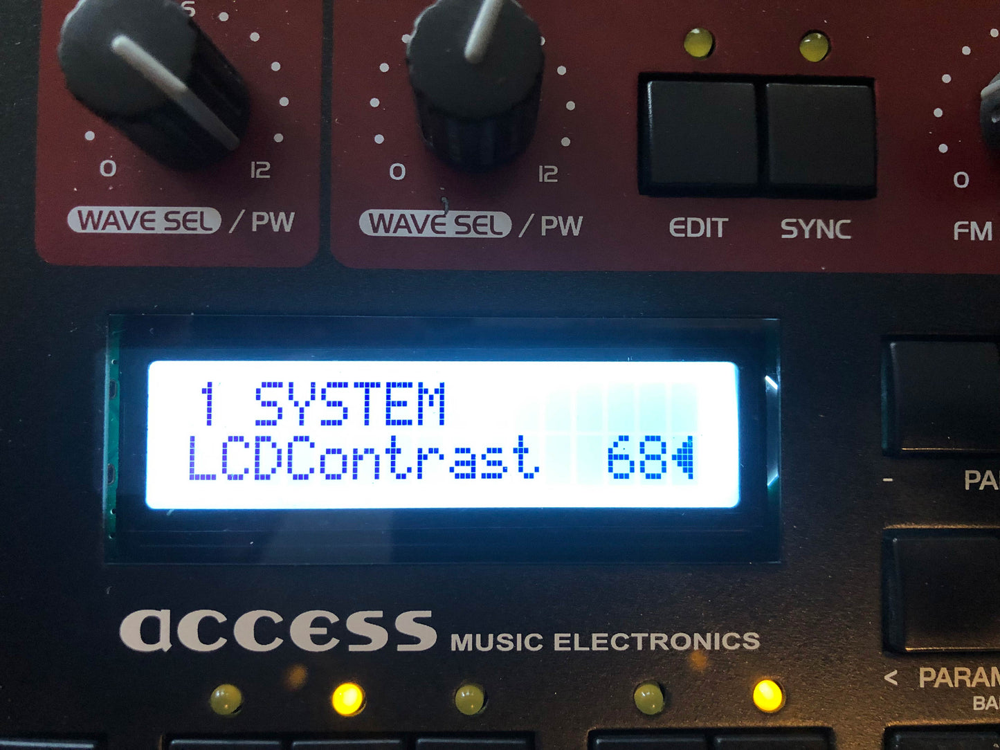 Access Virus C / B  Drop-In LCD Display Replacement (Black on White)