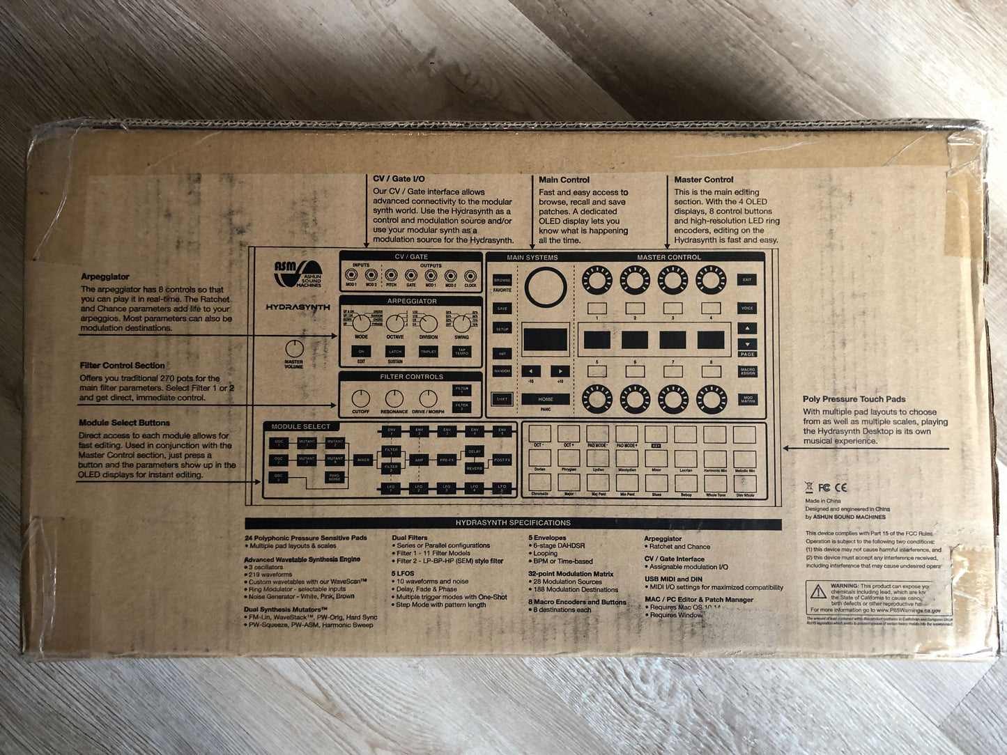 Hydrasynth Desktop with Rack Ears, New ASM Power Supply, & Original Box